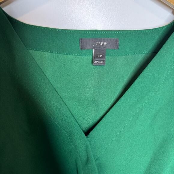 J. Crew Green Wrap Blouse - Picture 4 of 9